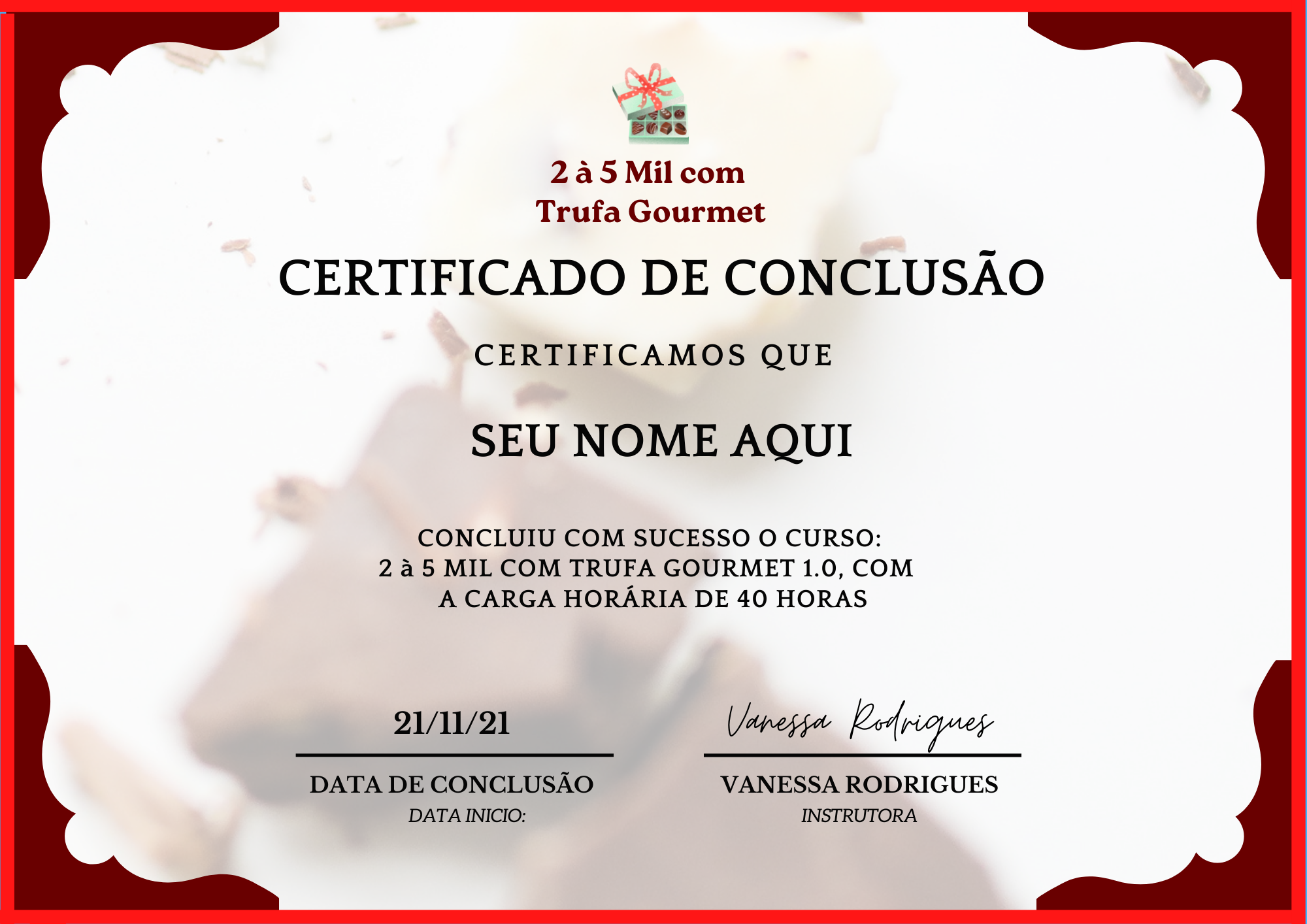 CERTIFICADO DE CONCLUSÃO Trufa Gourmet