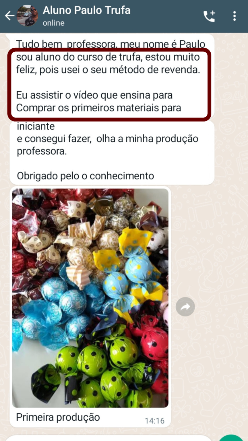 _ Aluno Paulo Depoimento 2 a 5 mil com trufa gourmet Professora Vanessa Rodrigues